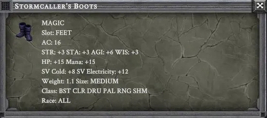 STORMCALLER'S BOOTS item card